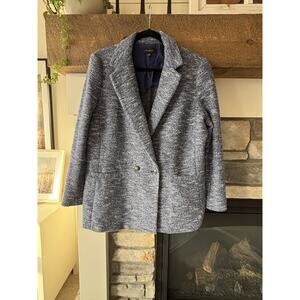 Talbots Blazer Women’s 16 Navy Stretch Comfort Notched Collar Career Minimalist